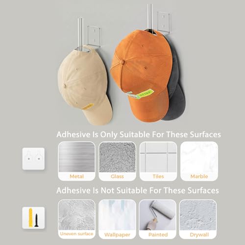 Clear Acrylic Baseball Cap Organizer - Floating Hat Rack (2 Pack)