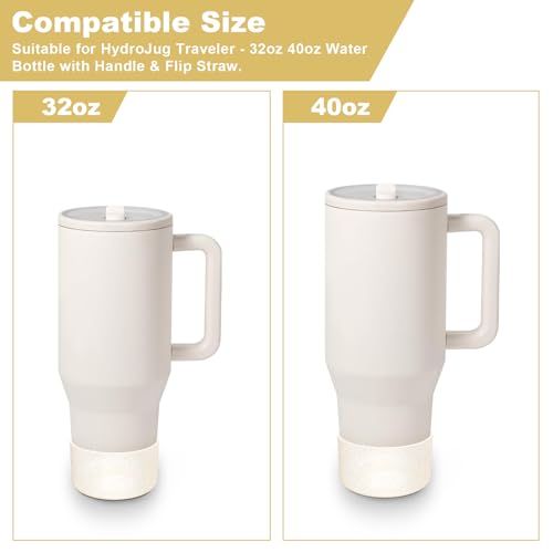 2PCS Glitter Silicone Boot for Hydrojug Traveler 40 oz, Anti-Slip Protective Sleeve for Hydrojug Stainless Steel Tumbler, Bottom Cover Base Accessories