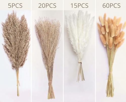 Dried Pampas Grass Bundle - 100 Stems for Boho Decor & Floral Arrangements