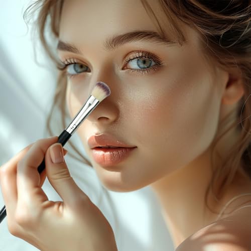 Zoolinn 3PCS Double-Ended Eye Makeup Brush Set with Soft Synthetic Bristles