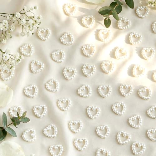 500 Pcs Mini Pearl Heart Table Scatter Confetti for Weddings
