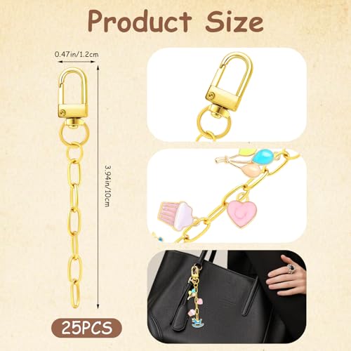 25pcs Gold Keychain Making Kit with Swivel Snap Hooks and Chains