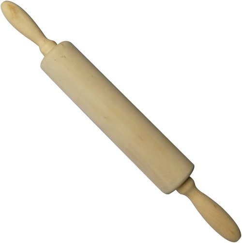 Classic Wood Rolling Pin - 35cm Hardwood Dough Roller with Comfort Grip Handles for Baking