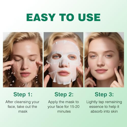 GUOYAOLIFU Tea Tree Facial Sheet Mask - 5 Pack Hydrating & Moisturizing