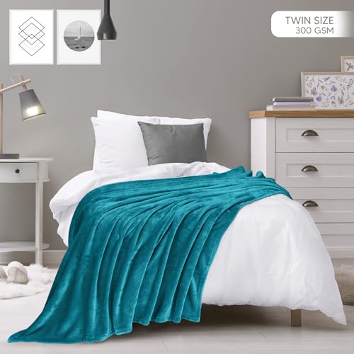 Utopia Bedding Twin Soft Fleece Blanket Turquoise (60x80 Inch)