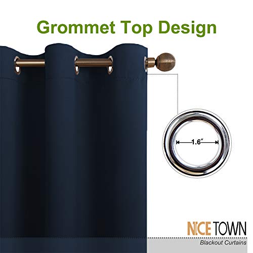 NICETOWN Blackout Curtains - Energy Saving Thermal Insulated Drapes, 42x84", Navy
