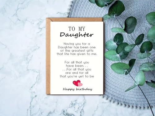 Elegant Birthday Card for Daughter with Heartfelt Message