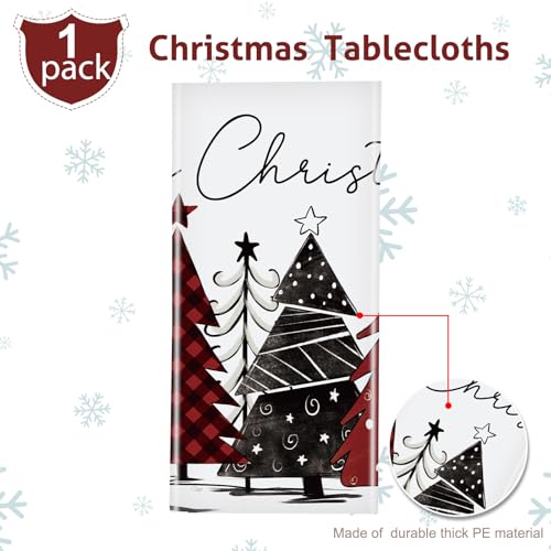 WovWeave Disposable Christmas Tablecloth - Buffalo Plaid, 54x108in - Variation of 1