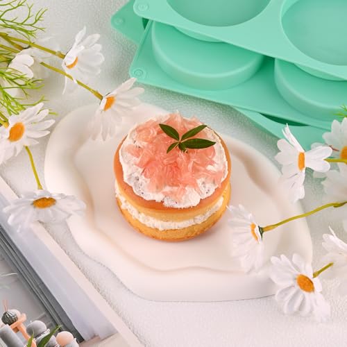 Wrbin 3-Pack Silicone Muffin Top Pans, 6-Cavity Non-Stick Round Baking Molds