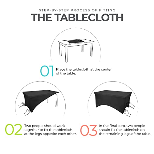 Utopia Kitchen Spandex Table Cloth - 6FT Fitted Cover, Burgundy, 2 Pack
