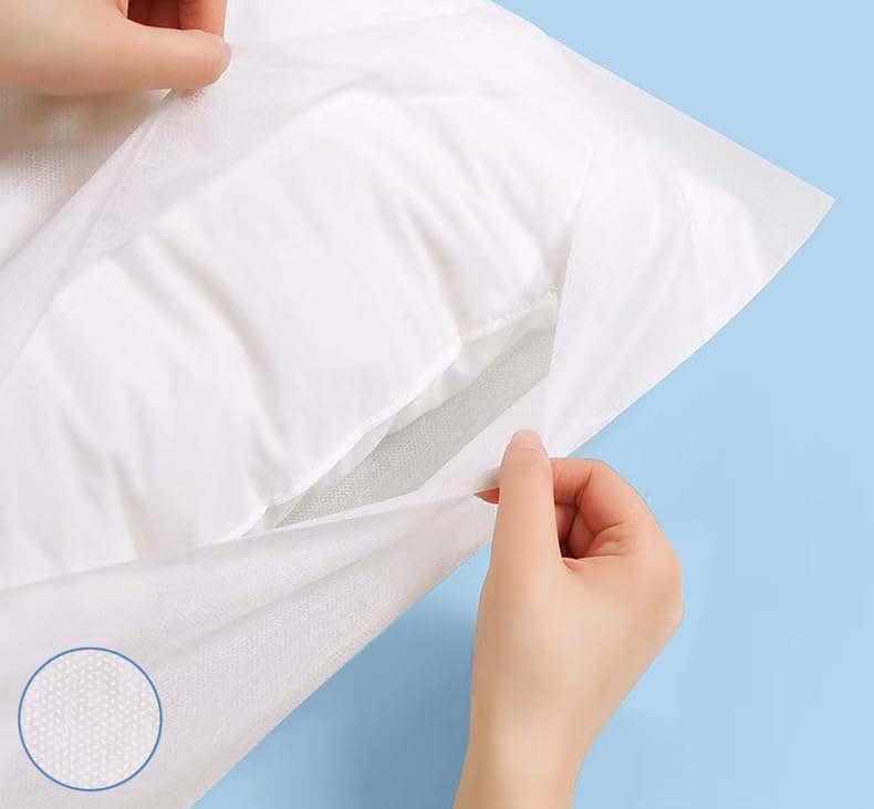Disposable Pillowcases 20 x 30 Inches - Pack of 6, Non-Woven Fabric, Travel & Hotel Use