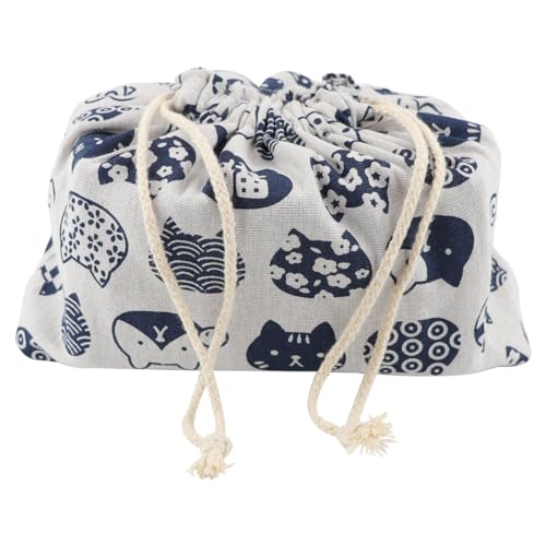 DOERDO Portable Japanese Style Lunch Tote Bag with Drawstring
