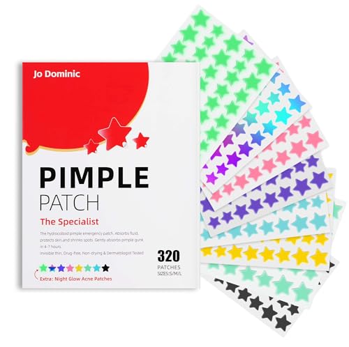Star Acne Patches 320 Count Hydrocolloid Pimple Patches with Tea Tree Oil