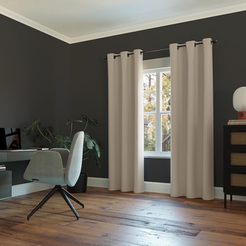 Sun Zero Easton Blackout Grommet Curtain Panel 40 x 95 Stone Energy Saving