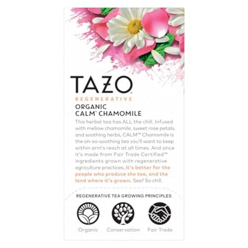 TAZO Calm Chamomile Herbal Tea Bags - 96 Count (16 Bags x 6 Packs)