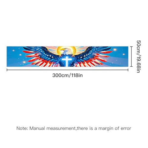 Patriotic Eagle Cross Banner - 118 x 20 Inch for Independence Day