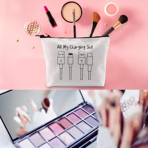 Canvas Zipper Pouch Travel Accessories Bag for Charging Essentials Style E