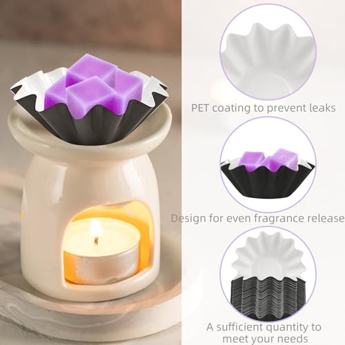 TKYZMS 50 Pcs Reusable Wax Melt Liners for Electric Wax Warmers - Black