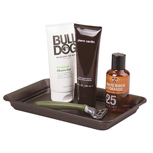 iDesign Metal Vanity Tray for Cosmetics Jewelry & Keys, 6.5x10 Inches, Bronze Finish