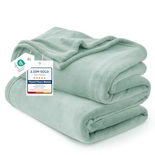 Bedsure Twin XL Fleece Blanket - Sage Green, Lightweight & Cozy