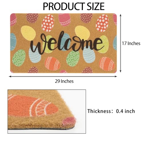 Easter Welcome Doormat - Colorful Easter Eggs 17x29 Inch
