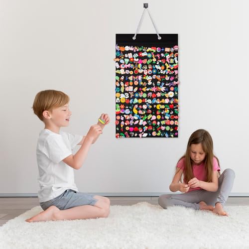 PACMAXI Black Hanging Shoe Charm Organizer with 224 Holes - Large Capacity Wall Mount Storage