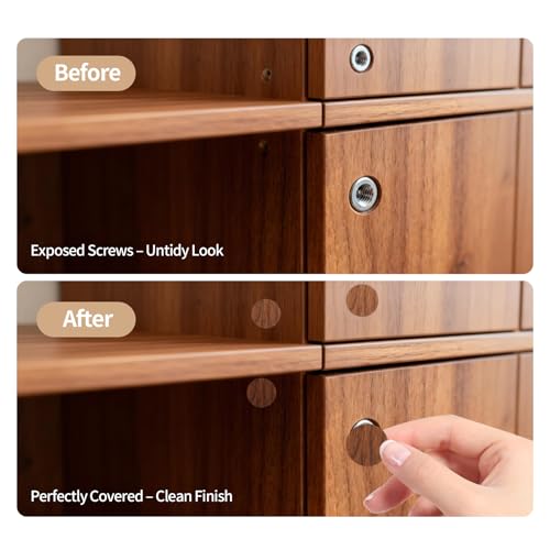 648PCS Self-Adhesive Screw Hole Cover Stickers - 12 Colors, 21mm PVC Caps for Furniture Repair