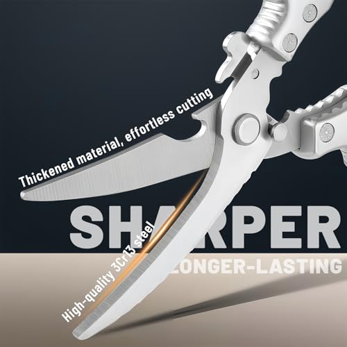 Heavy Duty Poultry Shears - Ergonomic Kitchen Shears with Safety Lock