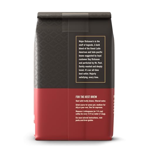 Peet's Coffee Dark Roast Ground Coffee - 100% Arabica Major Dickason's Blend, 18 Ounce Bag