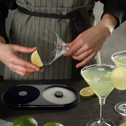 Black Margarita Salt Rimmer Set with Sponge for Cocktails
