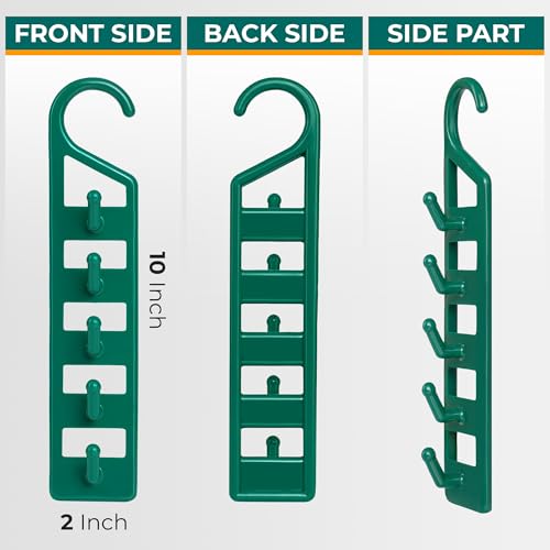 CraftyCrocodile Space Saving Hangers - Heavy Duty Plastic, Green (4 Pack)