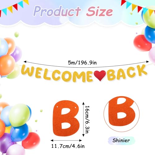 Glitter Welcome Back Banner for School & Home Parties