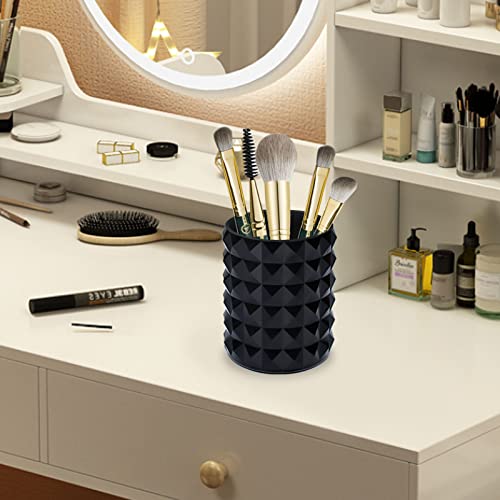 Funtygy Black Acrylic Makeup Brush Holder - Modern Vanity Organizer