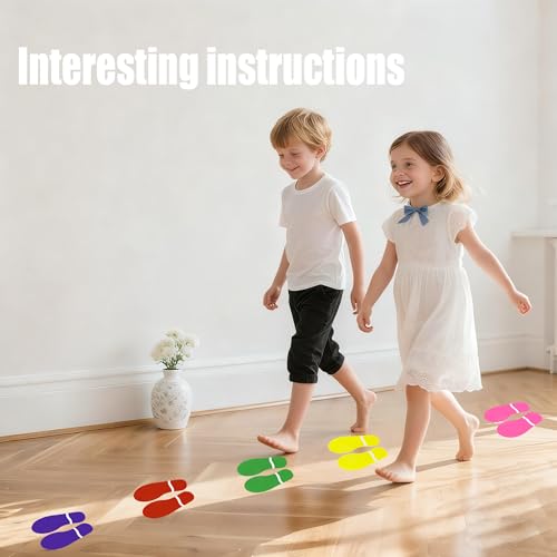 30 Pairs Colorful Footprint Stickers Decals - 7" Directional Markers