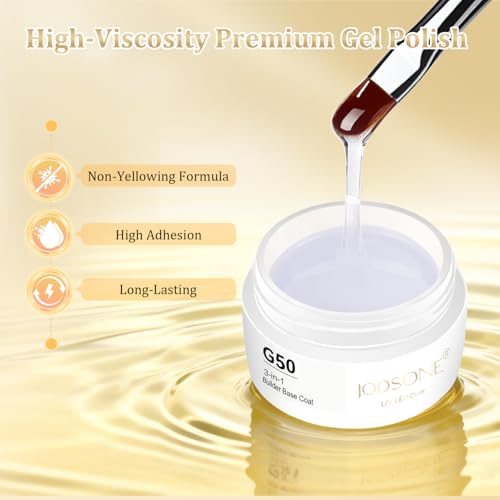 JODSONE 3-in-1 Clear Builder Gel 15g - Nail Strengthening Base & Thickening Solution