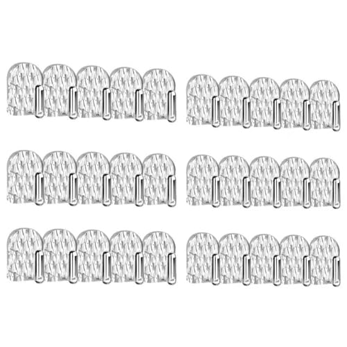 Gesodant 6 Pack Clear Wall Mounted Jewelry Organizer & Adhesive Hooks