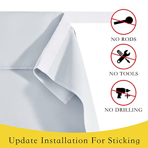 NICETOWN Thermal Insulated Greyish White Curtain for French Doors, 26x64 inch