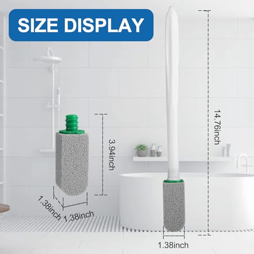 Toilet Bowl Cleaner with Handle - Pumice Stone Set (1 Wand + 6 Stones)