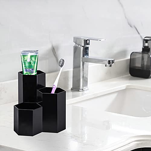 LoveBB 3-Slot Makeup Brush Holder - Durable Plastic Cosmetic Organizer