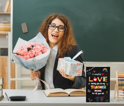 Teacher Valentine's Day Card with Red Envelope - Thank You Greeting Card