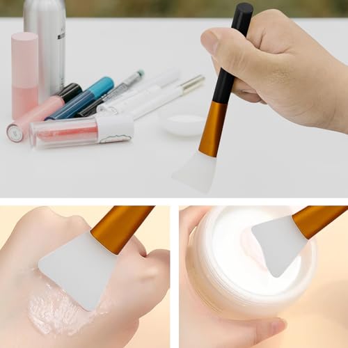 Silicone Face Mask Brush & Makeup Spatula Set - 4 Pack Black