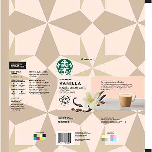 Starbucks Natural Fusions Vanilla Ground Coffee, 11 Ounce (Pack of 2)