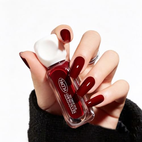 Burgundy Red Nail Polish 2-Piece Set Fast Drying Long Lasting 10ml