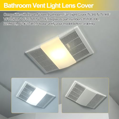 89108000 Bathroom Vent Fan Light Lens Cover Replacement - 1-Pack