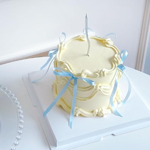 30 Pack Blue Bow Cupcake Toppers for Baby Boys Birthday Parties