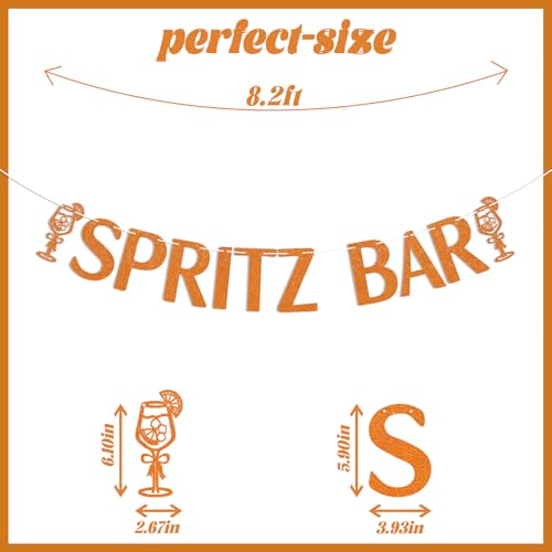 Spritz Bar Banner - Glitter Orange Citrus Party Decor