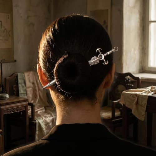 Gothic Metal Sword Hair Sticks 3PCS Dragon Hair Pins for Updos