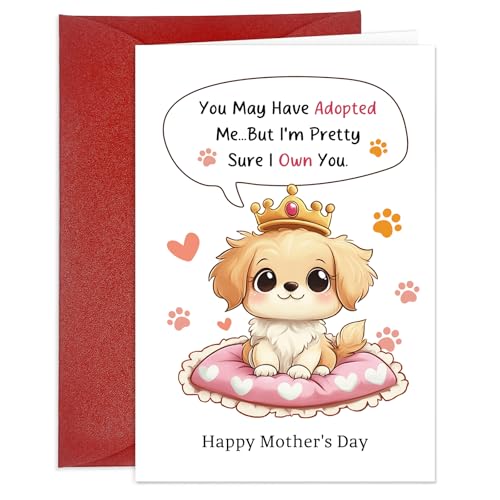 Funny Dog Mom Mother's Day Card with Envelope - Cute Gift
