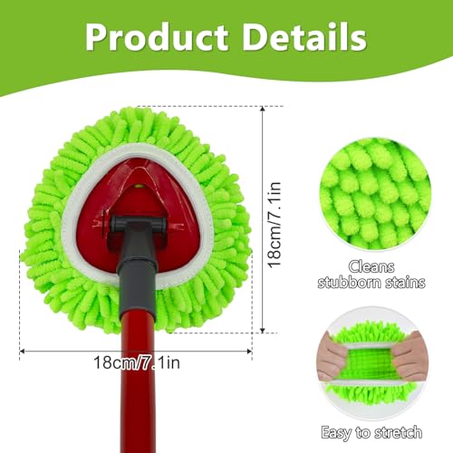 Ocedar RinseClean Compatible Mop Head Replacements - 3 Pack Chenille & Microfiber Refills for Multi-Surface Cleaning