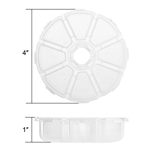 Cosmos 8-Compartment Round Jewelry Bead Organizer Case - 3 Pack
